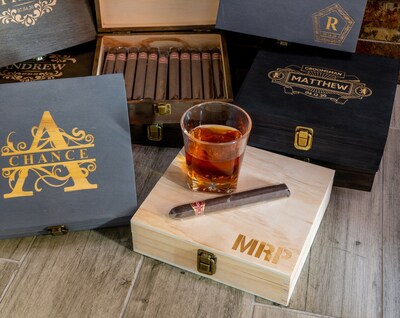 Groomsmen Cigar Box, Gift Box, Best Man Box, Engraved Cigar Box, Wooden Cigar Box, Personalized Cigar Box, Groomsmen Present, Wedding Box - image1